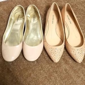 set of 2 nude flats